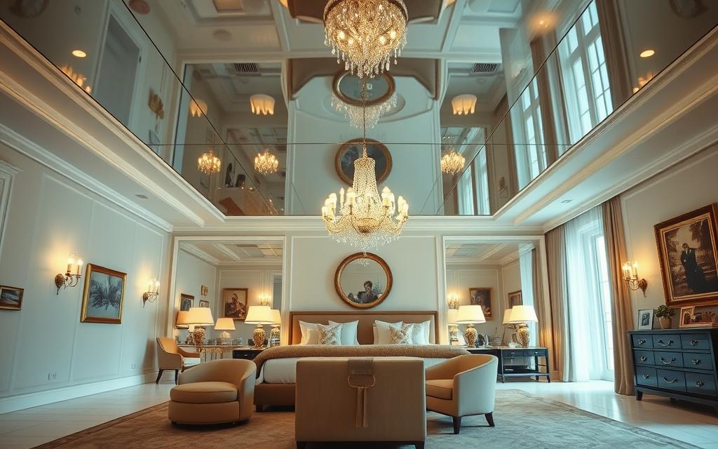 Optyczne powiększenie sypialni lustrem Optyczne powiększenie sypialni lustrem