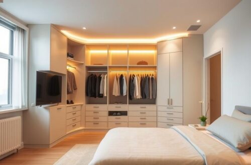 jak wydzielić garderobę w sypialni