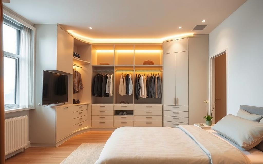 jak wydzielić garderobę w sypialni