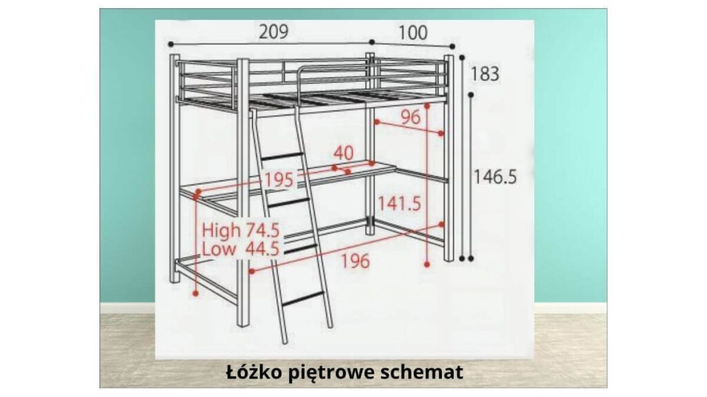 jak zrobić łóżko piętrowe schemat
