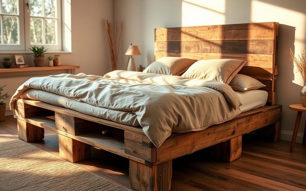 jak zrobić łóżko z palet 140x200