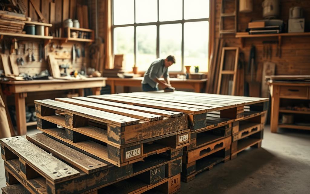 przygotowanie palet do łóżka