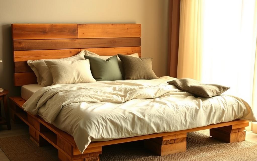 wykończenie łóżka z palet