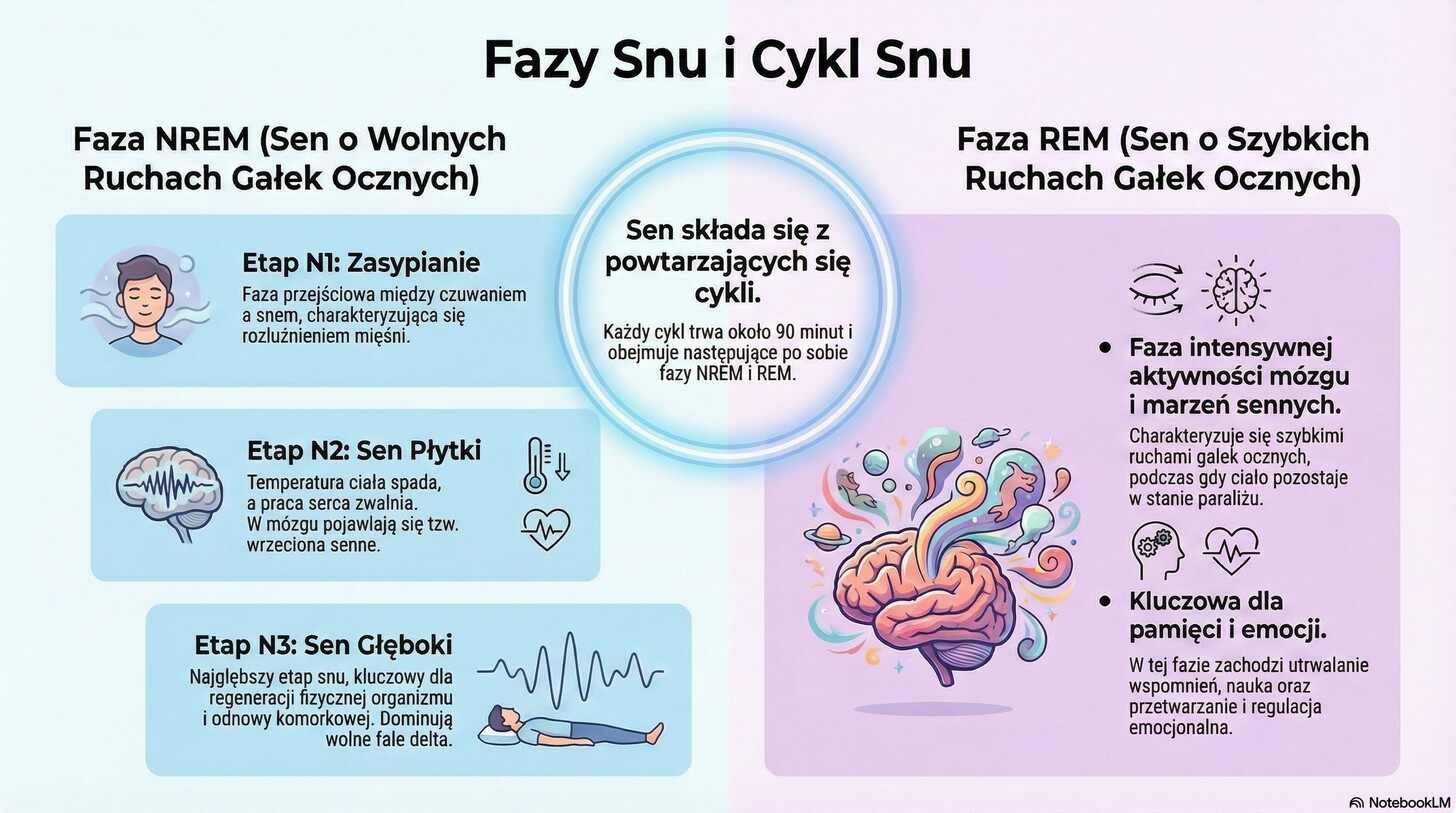 Fazy snu i cykl snu- ile trwają i dlaczego są tak ważne