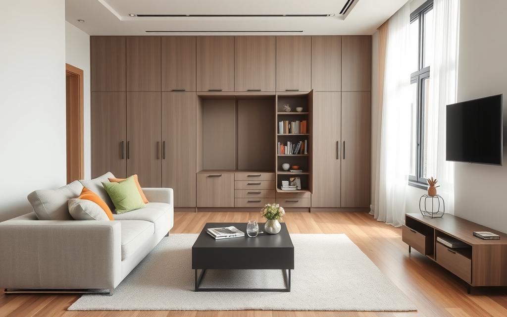 meble wielofunkcyjne do pokoju dziennego z sypialnią