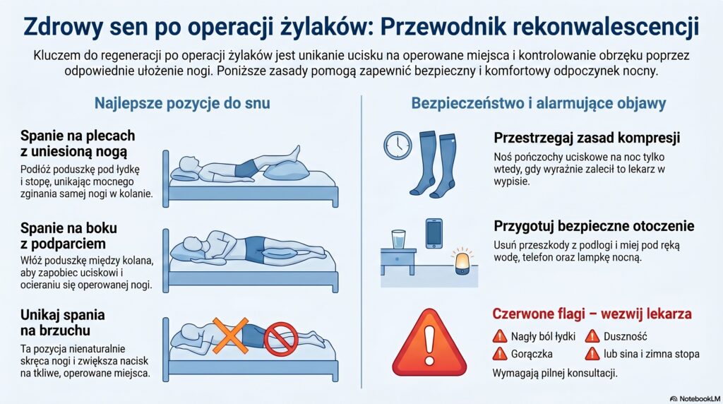Jak spać po operacji żylaków? Pozycje i porady po zabiegu
